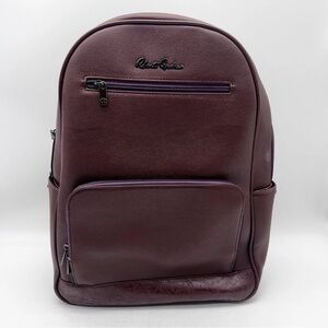 Robert Graham Mens Backpack Mariel Leather Burgundy Wine Standing Full Size